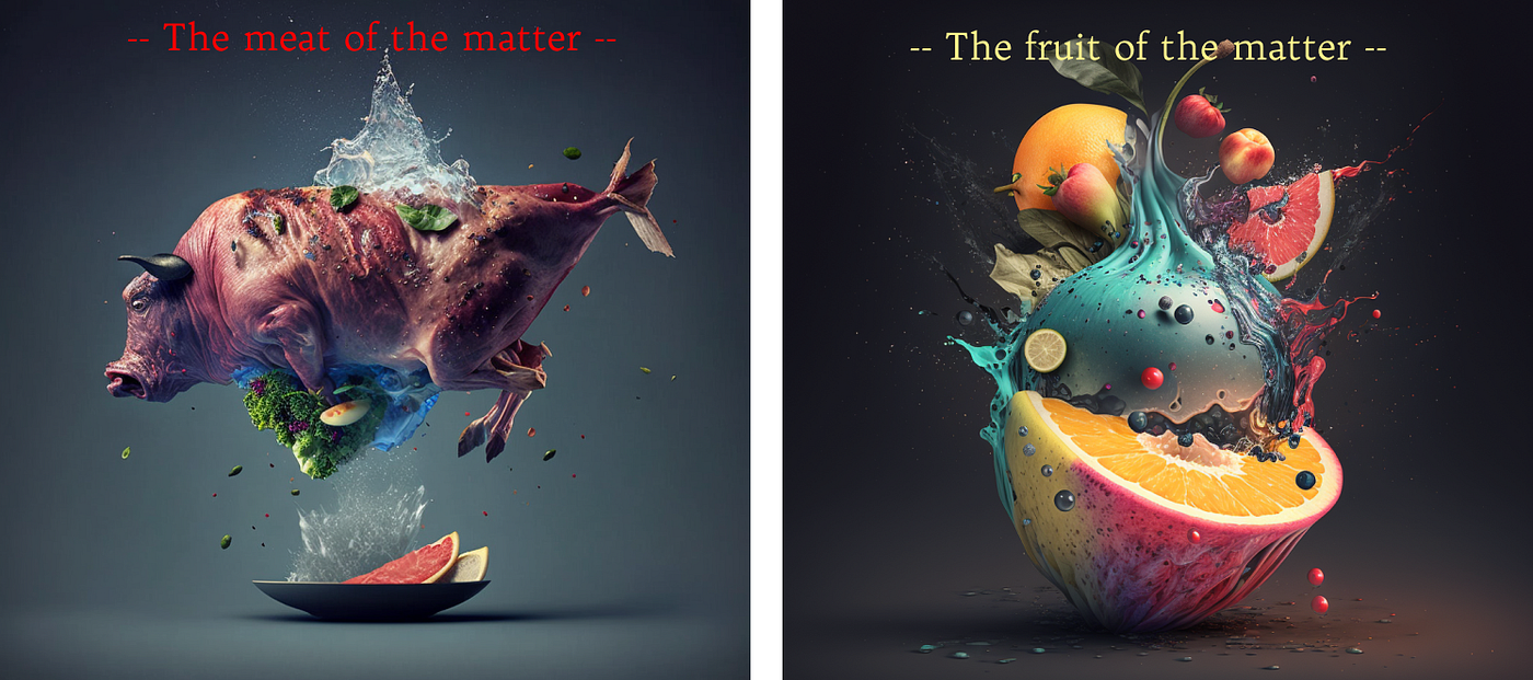 Two surreal illustrations introducing AI and the topic of discussion.