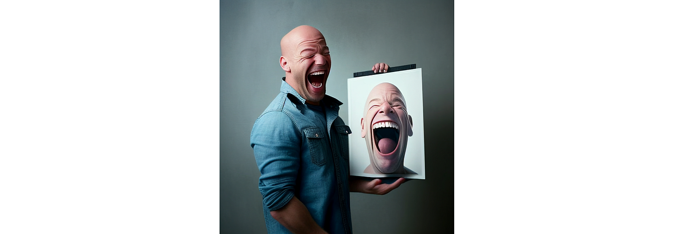 Laughing reaction image following the stacking response.